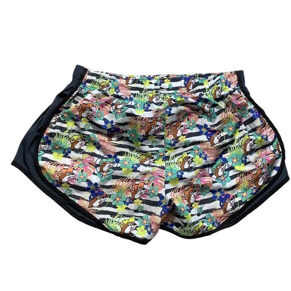 BUC-EE Colorful Floral Women's Athletic Shorts - Picture 2 of 6